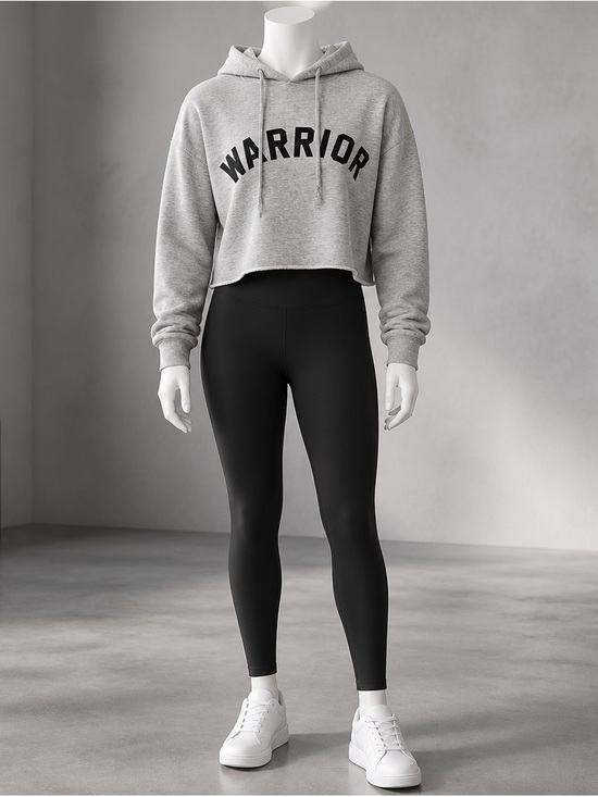 Tops - Cropped hooded Warrior Sweatshirt